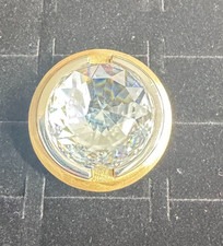 Vintage Atelier Swarovski By Holly Fulton Giant Crystal & Brass Ring