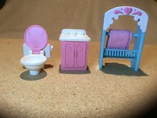 Fisher-Price Loving Family Dollhouse Towel Rack w/Towel 1995, Sink & Toilet 1993
