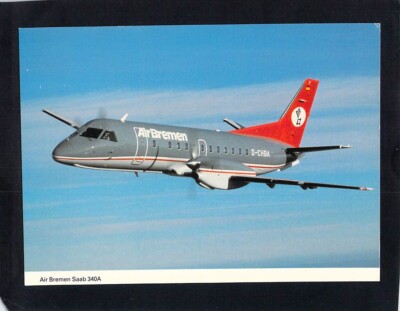 SI0136 Transport Aircraft Air Bremen Saab 340A postcard