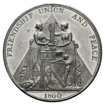 Linnartz GROSSBRITANNIEN Zinnmedaille 1800 (Hancock) Irland R! Vorzüglich+ - Bild 1 von 3