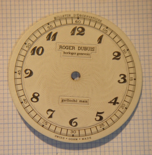 GEBRAUCHTES HANDGUILLOCHIERTES ZIFFERBLATT FÜR UHR ROGER DUBUIS BULLETIN OBSERVATORIUM