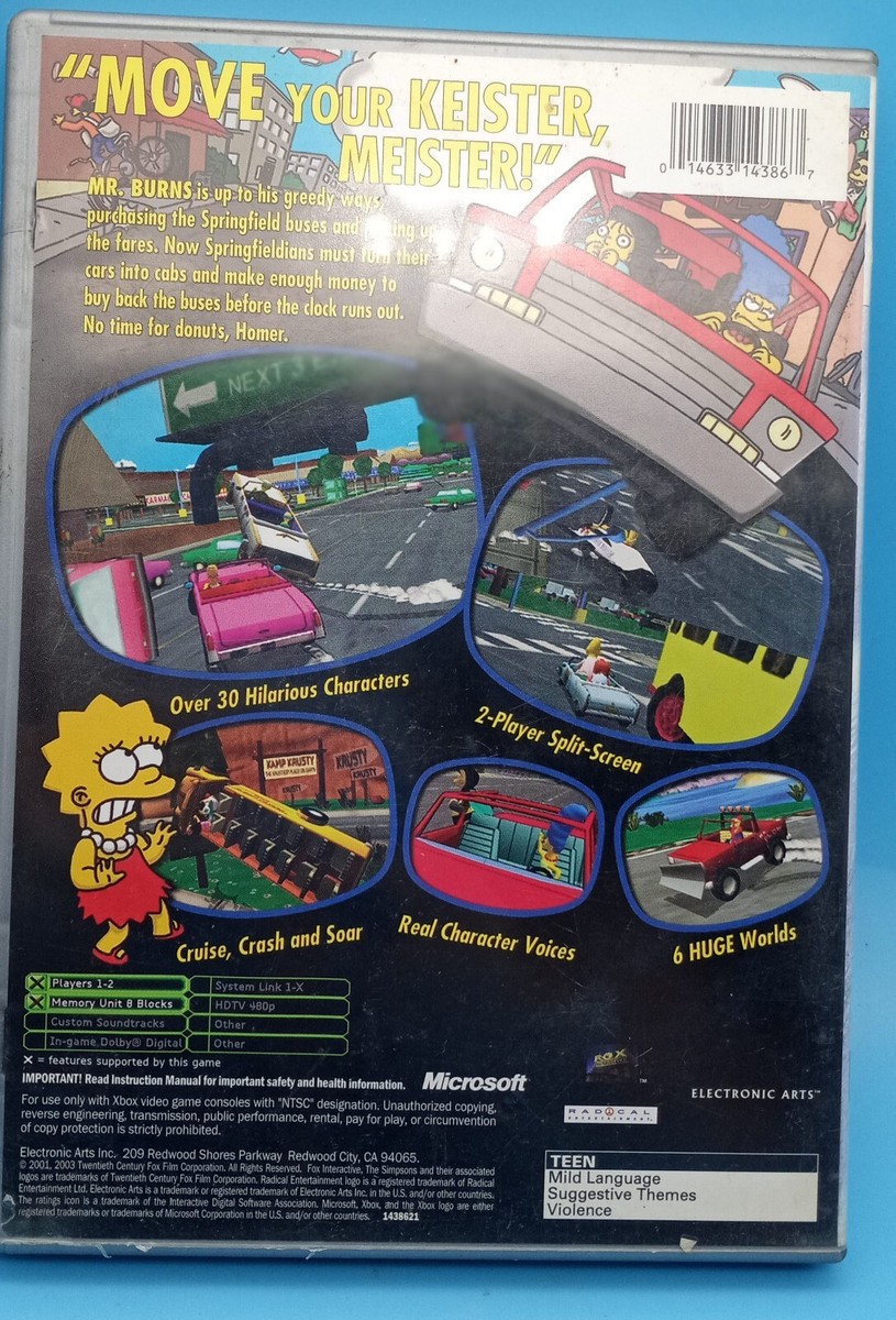Microsoft Xbox Game The Simpsons Road Rage | eBay