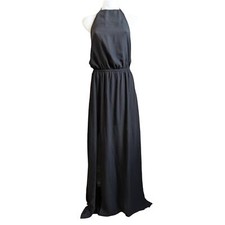 Show Me Your Mumu Sz XS Halter Maxi Dress Black Cut Out Elastic Waist Sleeveless
