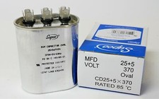 Air Conditioning HVAC Oval Dual Motor Run Capacitor 25 5 MFD 370 Volt
