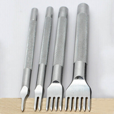 3/4mm Leather Craft Pricking Iron Diamond Stitching Chisel Hole Punch Tool DIY