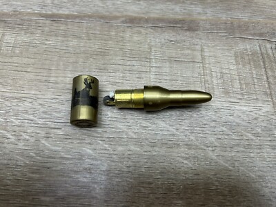 Vintage Deer Stag & Bear .50 Caliber Gold Tone Cigarette Lighter
