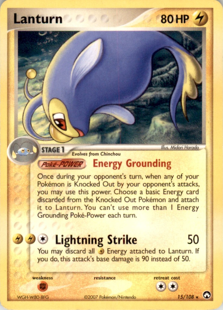 2007 Pokemon EX - Power Keepers #15 Lanturn EX
