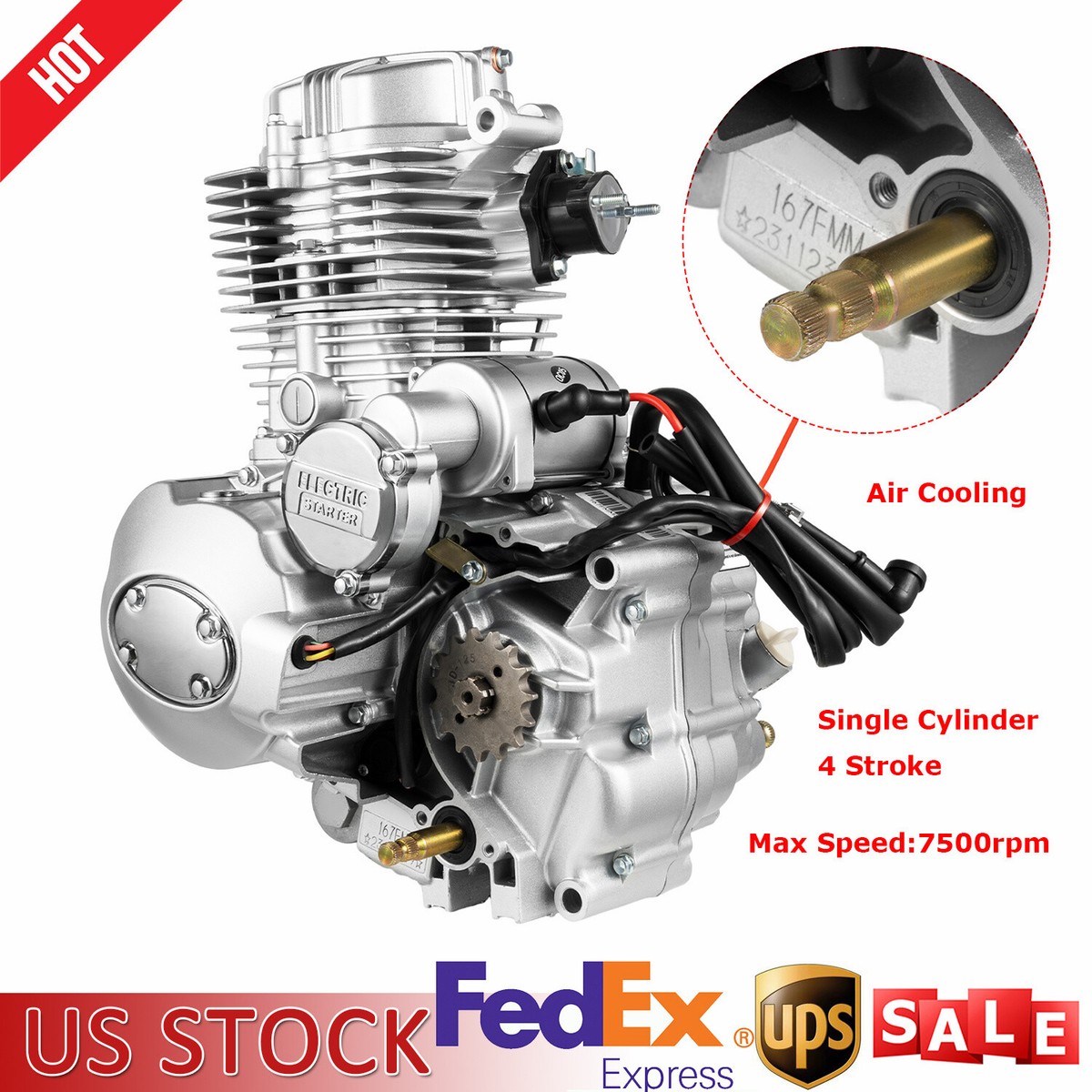 Stroke 250cc DIRT BIKE ATV Engine Motor w/ Speed Transmission