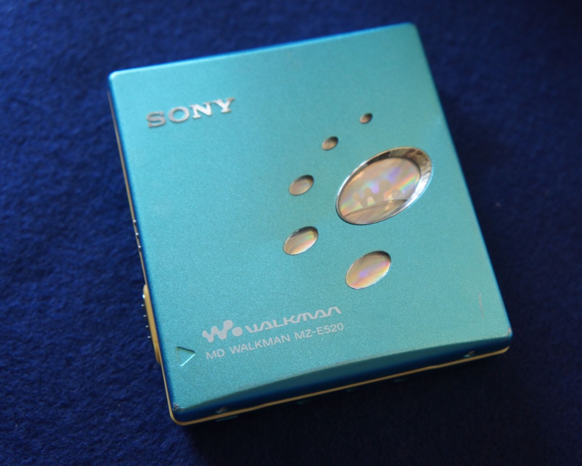 Sony MD Walkman MZ-E520 Blue Minidisc Player MDLP Working