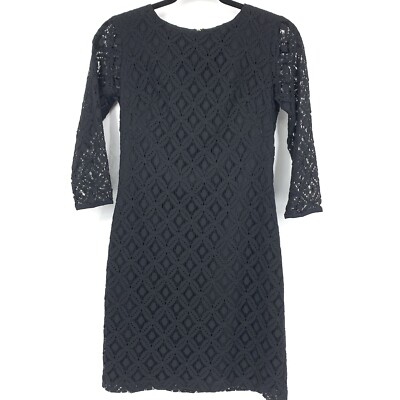 Amanda Uprichard Dress XS Black Lace Gold Exposed Zipper Lined Sheath | eBay