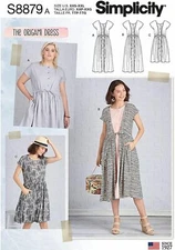 Simplicity Sewing Pattern 8879 10171 Origami Dress Misses Size XXS-XXL