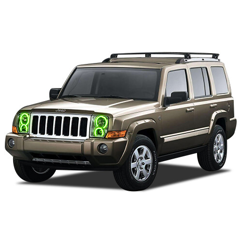 RGB Angel Eye LED Halo kit with IR Remote for 06-10 Jeep Commander Headlights - Afbeelding 3 van 7