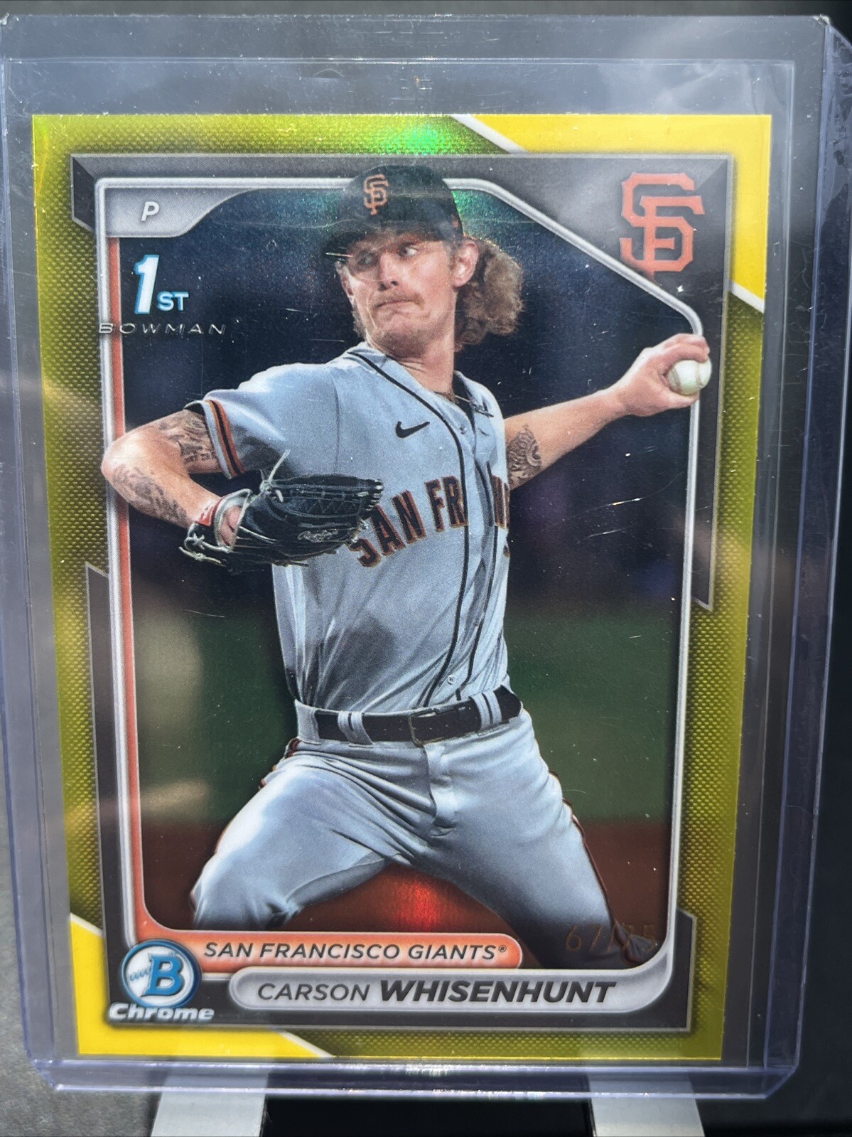 2024 Bowman Chrome Carson Whisenhunt YELLOW /75 1st Bowman #BCP-96