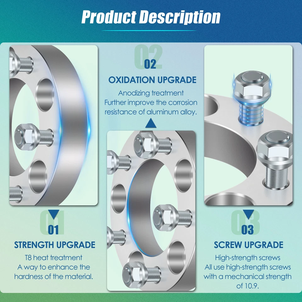 2PC 1.25" 5x4.75 Wheel Spacers for Chevy S10 Blazer Corvette Pontiac Firebird - Imagem 3 de 4