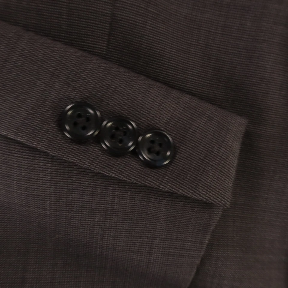 Blazer De Colección Pierre Cardin Chaqueta M Gris Pata de Gallo Mini Cuadros 100% Lana EE. UU. 40R Foto 4 de 4