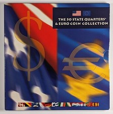 2002 US State Quarters & Euro Coin Collection in Mint Cashet