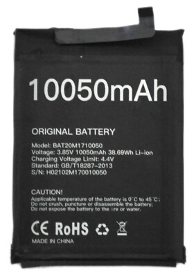 OEM DOOGEE S59 PRO REPLACEMENT BATTERY BAT20M1710050 10050mAh 38.69Wh 3.85V