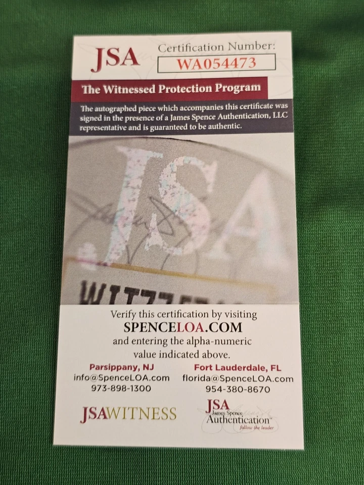 Ryan Howard Autographed/Signed Jersey JSA COA Green Custom Jersey  - Image 4 of 4