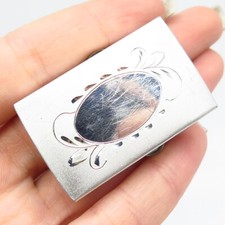 925 Sterling Silver Vintage Ornate Belt Buckle