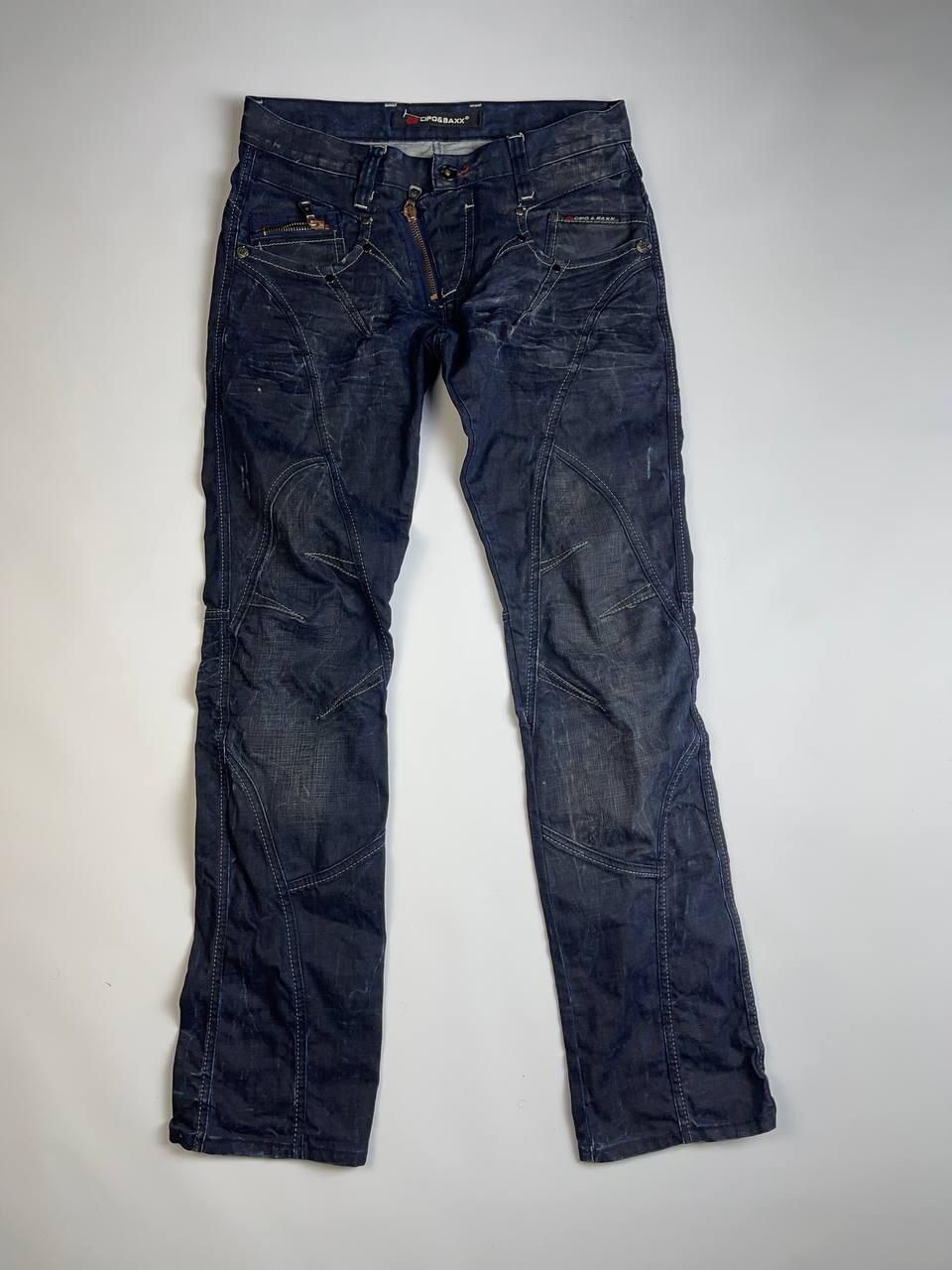 CIPO & BAXX ART C-645 Denim Tapered Biker Jeans W30 L34
