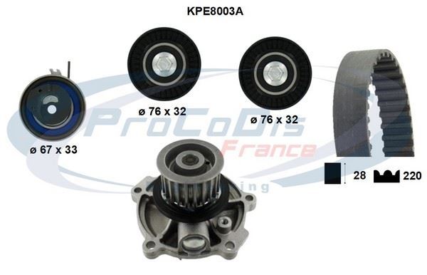 Kit distribution avec pompe à eau Chrysler Voyager IV 2.5 CRD contre la surchauffe