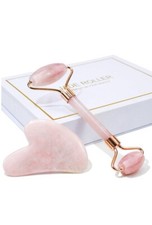 Rose Quartz Facial Roller Pink
