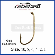 rebelFIN Baitholder BAIT HOOKS - GOLD - Size: 10, 8, 6, 4, 2, 1
