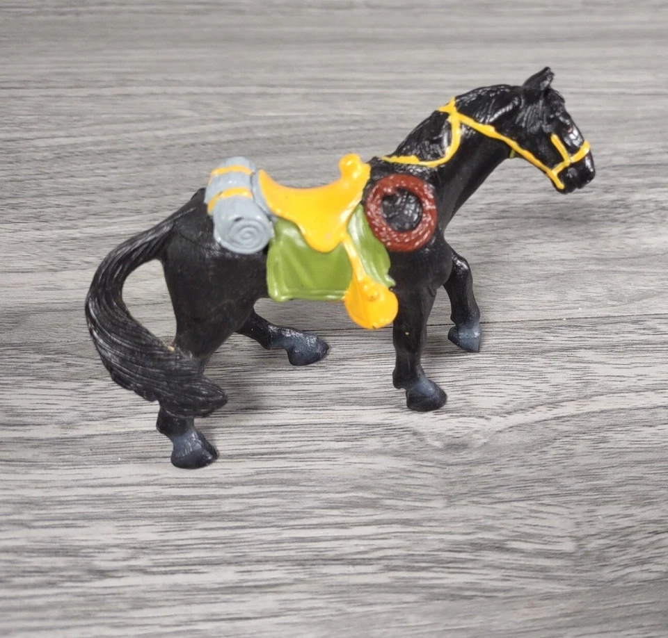 Silla de montar Bullyland caballo negro hecho en Alemania vaquero occidental Foto 2 de 4