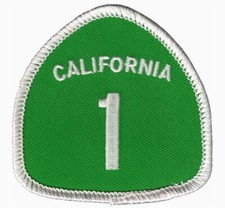 Aufb&uuml;gler Patch - Pacific Coast Highway - California Highway 1 - 6 x 6 cm