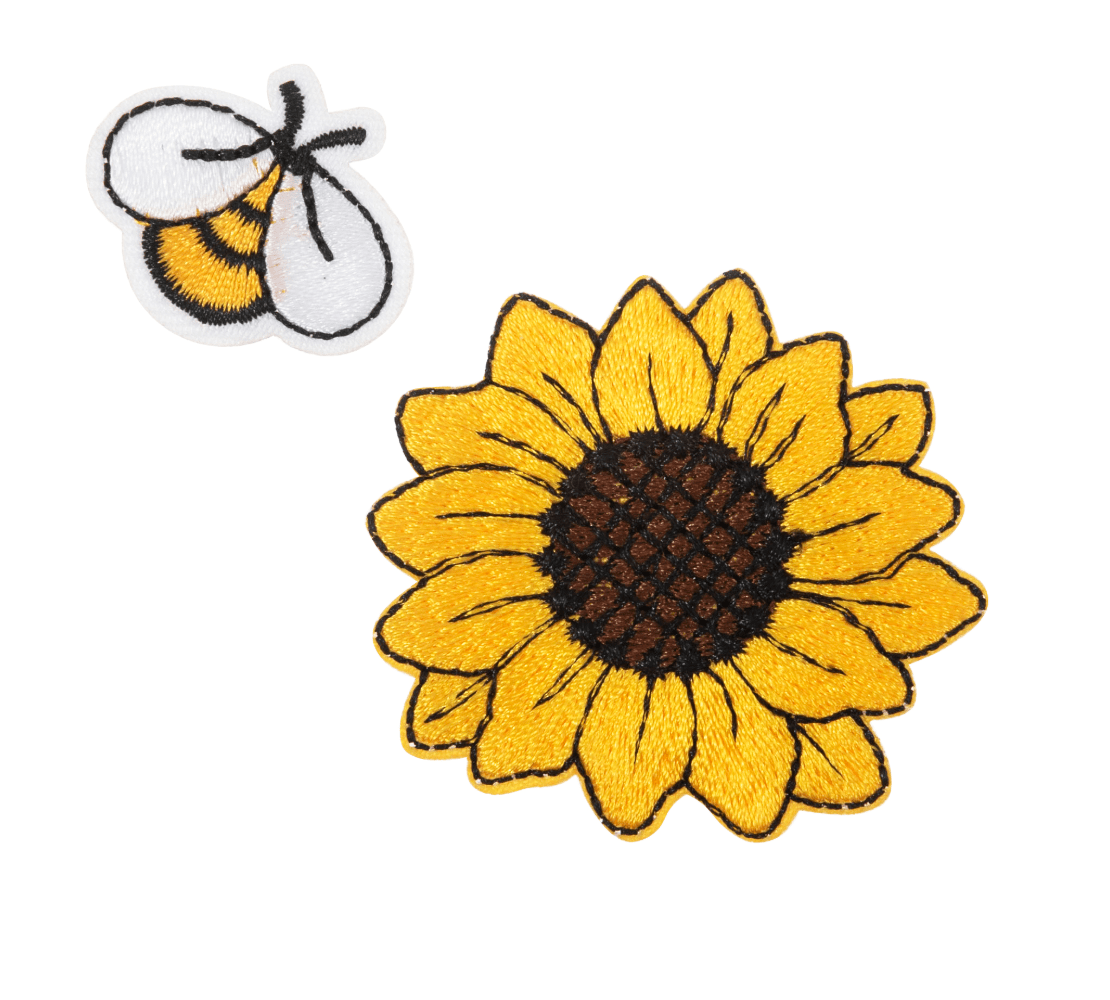 Sunflower Polyester Motif – Galedi Pins | Iron or Sew-On Patch