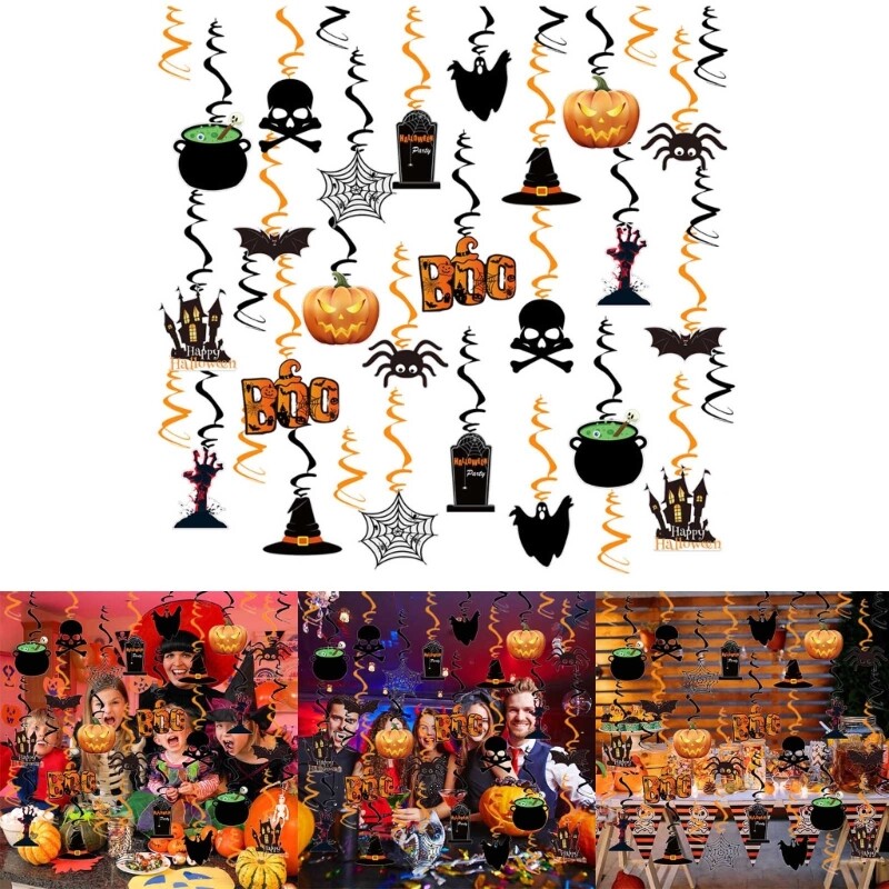 Colorful Swirls Pendants Ceiling Streamers Party Decorations for