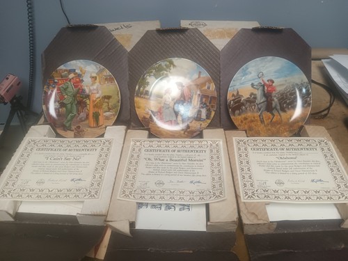 Knowles Collector Plates – Set of 3 – “Oklahoma!” Series – COA Included
