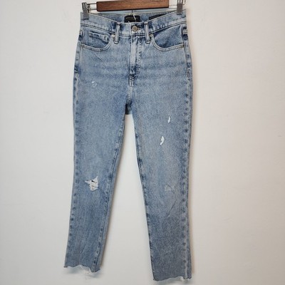 Banana Republic Womens High Rise Slim Jeans Size 25'' Light Wash Ankle Distressed