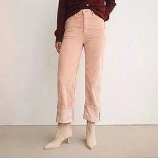 Anthropologie Pants 31 Tall PILCRO Corduroy SCOTTY CUFFED HIGH-RISE Straight NWT