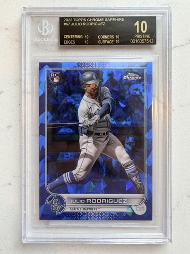 2022 Topps Chrome Sapphire Julio Rodriguez Rookie BGS Black Label 10 #67 Pop 2