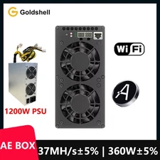 New GoldShell Miner AE-BOX 37Mh/s 360W ALEO Miner Asic Miner with PSU in Stock