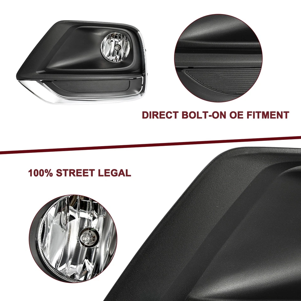 Luces antiniebla transparentes para parachoques de conducción Chevy Trax 2017-2019 + cableado + biseles Foto 4 de 4