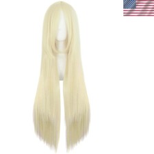 Stunning 80cm Straight Anime Costume Wig in Light Blonde - Perfect for Events