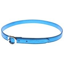 CHROME HEARTS BLT GUNSLINGER 1.0 Metallic Leather Belt Blue Used e6a43893d554061