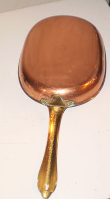 Vintage Copper and Brass Fish Saute Pan Made in Portugal 12 X 9 X 2