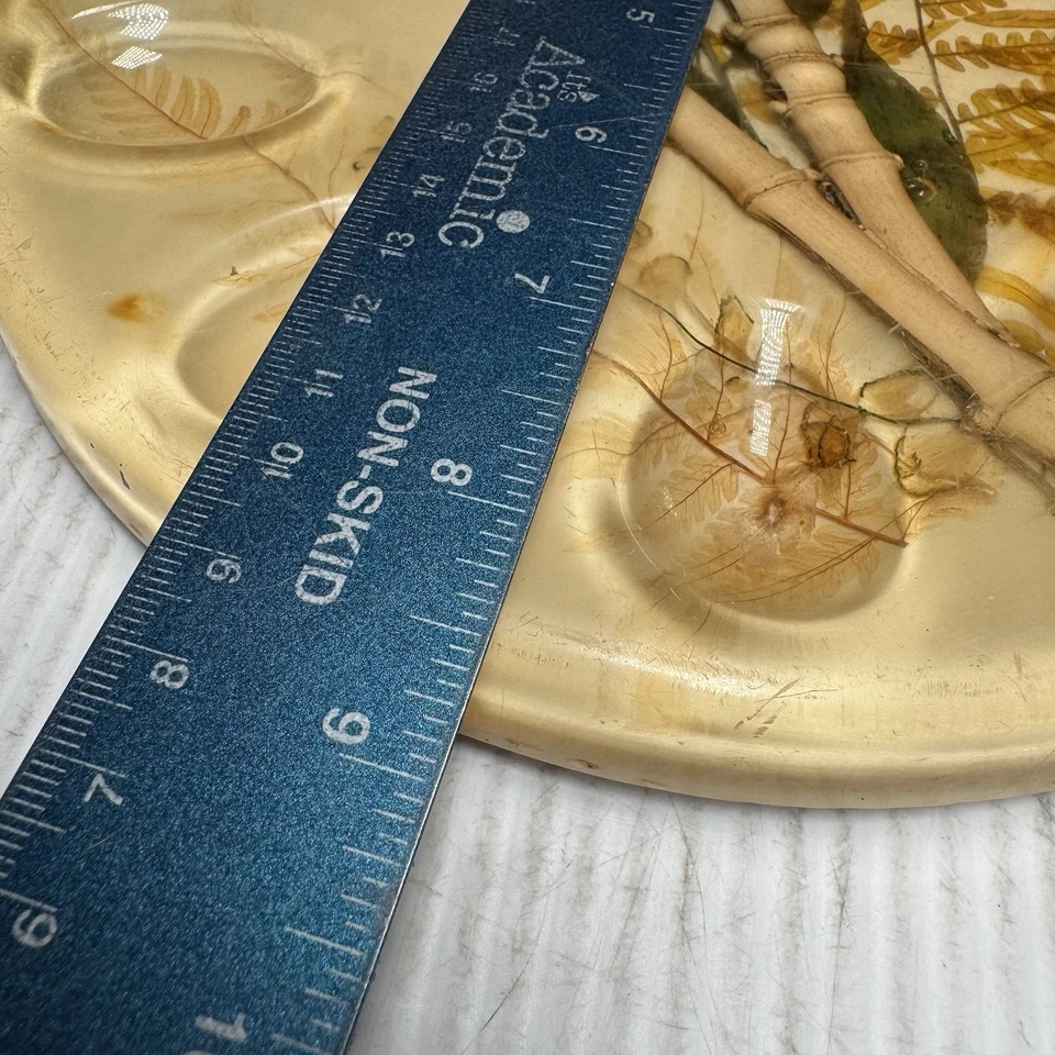 Vintage 10 Count 1970's Acrylic Pressed Bamboo Leaves Deviled Egg Tray - Image 3 of 3