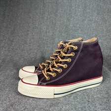 Converse All Star Lux Chuck Taylor Hidden Wedge Heel Shoes Women's 8 Dark Purple