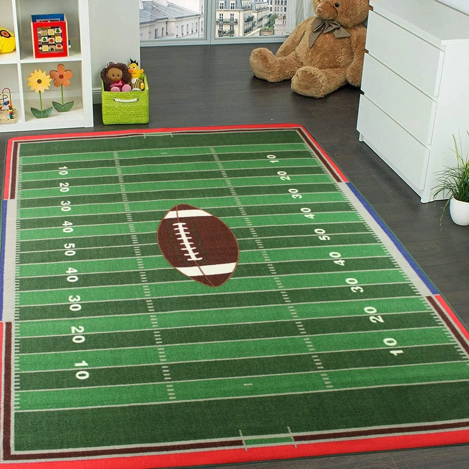 Kids Rug American Football Field Rug 5'x7' (Approx:4'11" X 6' 10") Non-Slip G... - Image 4 of 4