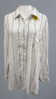 Thread & Supply linen blend pinstripe tunic shirt L nwt relaxed fit