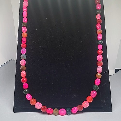Jay King Necklace Pink Passion Feldspar Beaded Gemstone Strand Mine Finds 34"