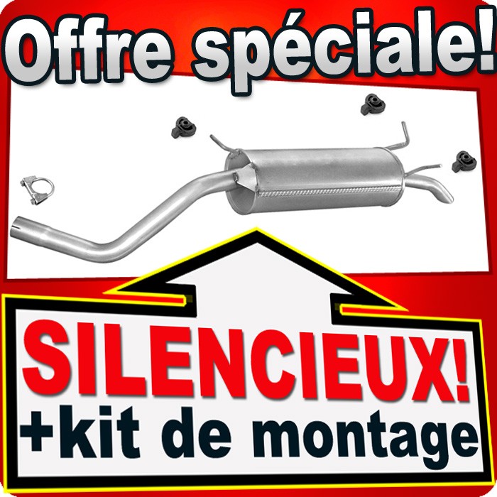 Silencieux d'échappement arrière pour Renault Megane et Scenic 1.4 et 1.6 de 1995 à 2002