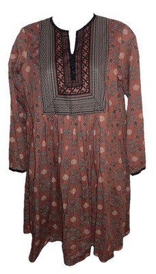 Sapphire Fabric & Pret Boho Cotton Long Sleeve Print Dress XS