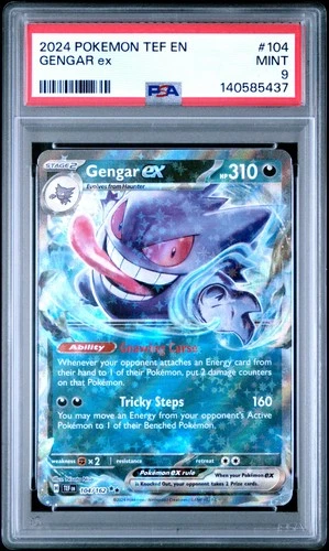 2024 POKEMON TEF EN-TEMPORAL FORCES #104 GENGAR EX PSA 9
