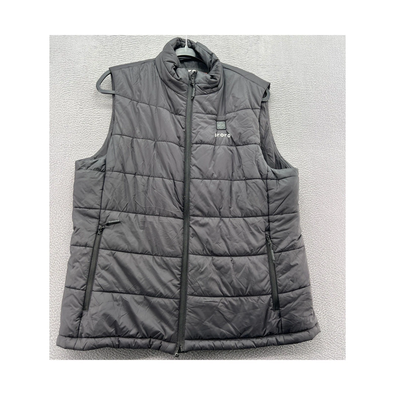 Ororo Heated Vest Mens Medium Black Quilted Puffer Full Zip Lightweight Jacket