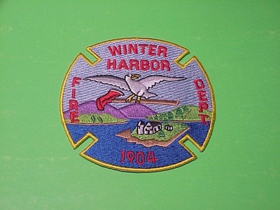 WINTER HARBOR  MAINE  ME 3 5/8'' FIRE DEPT. PATCH FREE SHIPPING!!!